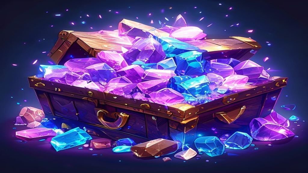 Cofre lleno de gemas brillantes de Brawl Stars conseguidas gratis